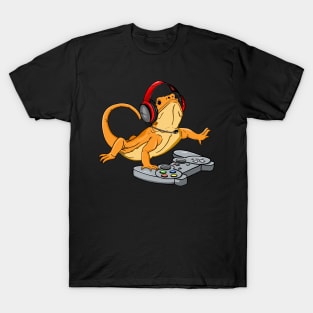 Bearded Dragon Headphones Video Game T-Shirt